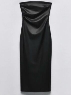 Zara faux leather midi dress